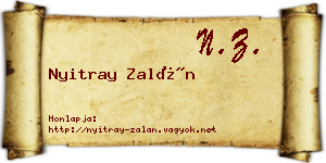 Nyitray Zalán névjegykártya